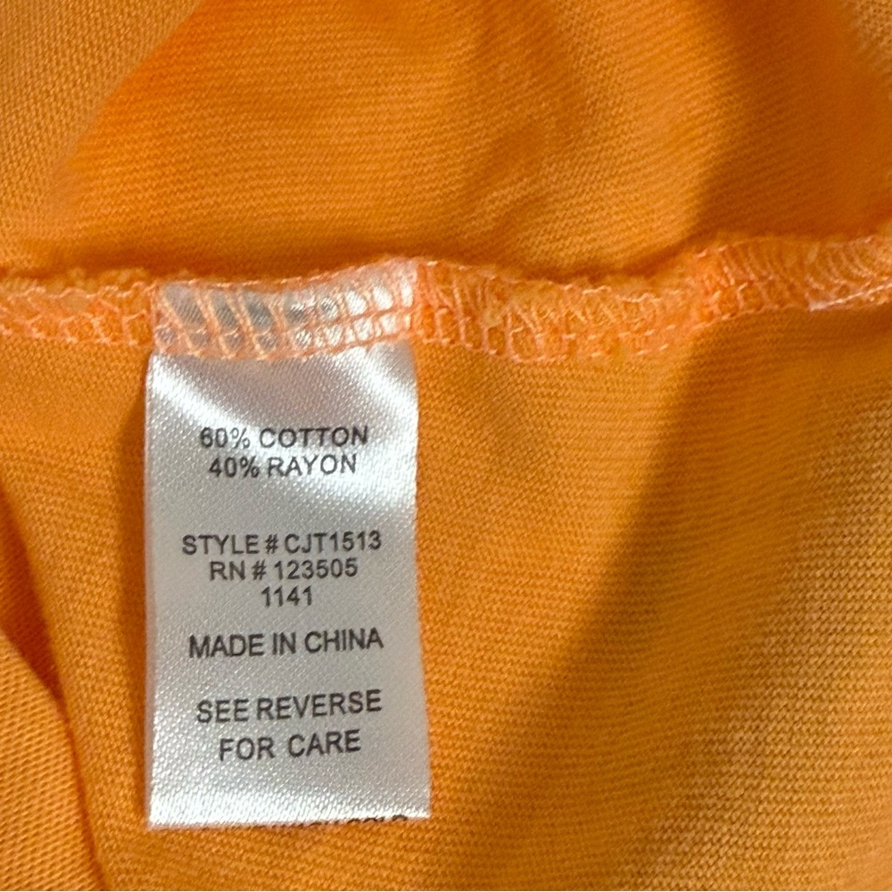 Culture Code M Soft Orange Notch Neck Short Sleeve Casual Top Summer Chic - Picture 6 of 8